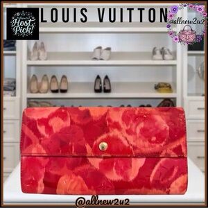Louis Vuitton Rare Ltd Edition Vernis Ikat Rose Pattern Pinks Wallet HP!